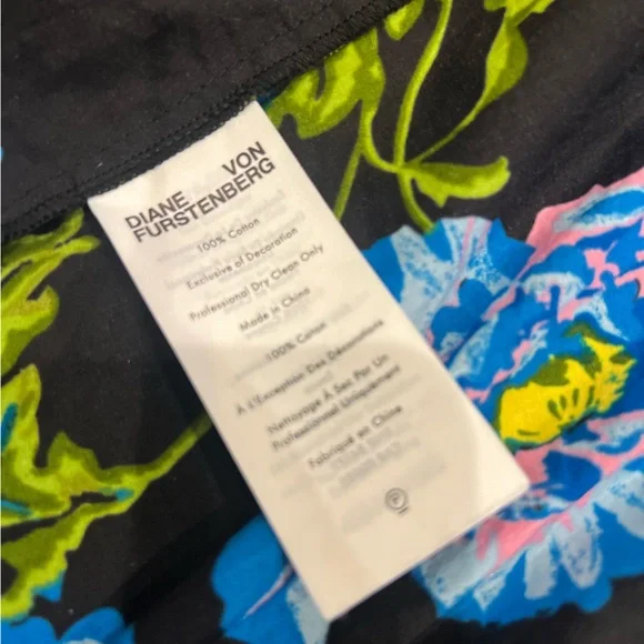 Diane Von Furstenberg | Deacon Floral Puff Sleeve Cotton Midi Dress Floral Black - Picture 15 of 15